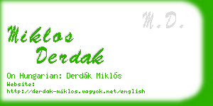 miklos derdak business card