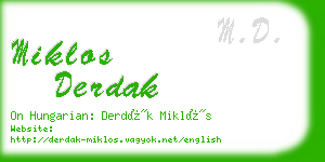 miklos derdak business card
